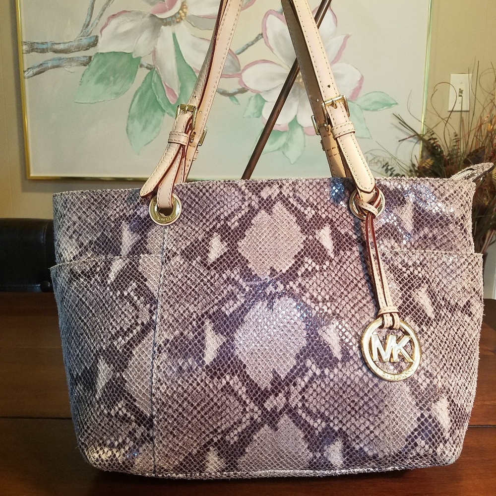 Michael Kors Jet Set Python Snake Leather Handbag - image 1